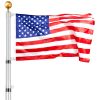 VEVOR 20FT Telescoping Flag pole Kit, Heavy Duty Aluminum Alloy in Ground Flag Poles for Outside, 3 Display Modes Flagpole with 3x5 American Flag