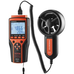 Split Handheld Anemometer, 14Â°F -140Â°F , Digital Wind Speed CFM Meter Gauge with LED Backlight Screen
