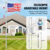 VEVOR 20FT Telescoping Flag pole Kit, Heavy Duty Aluminum Alloy in Ground Flag Poles for Outside, 3 Display Modes Flagpole with 3x5 American Flag